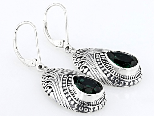 Pre-Owned Artisan Collection of Bali™ 2.80ctw Green Quartz Sterling Silver Earrings