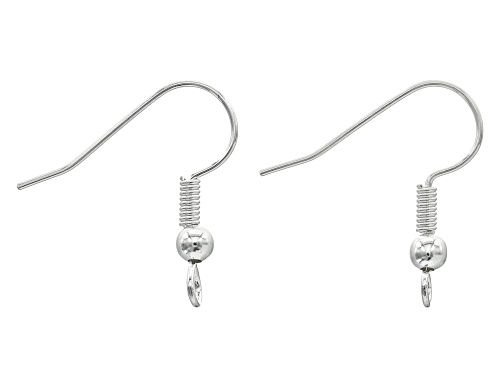 Pre-Owned ball & spring ear wires in silver tone set of 3 pairs (6 pieces total)