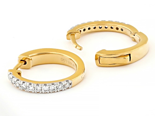 Pre-Owned Prazana® Lab-Grown Diamonds 0.50ctw White Diamond 14K Gold Over Silver Huggie Earrings, H