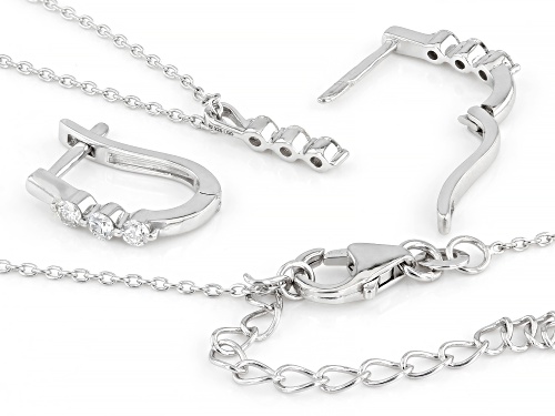 Pre-Owned Prazana® Lab-Grown Diamonds .50ctw Diamond Rhodium Over Sterling Silver Pendant & Earring