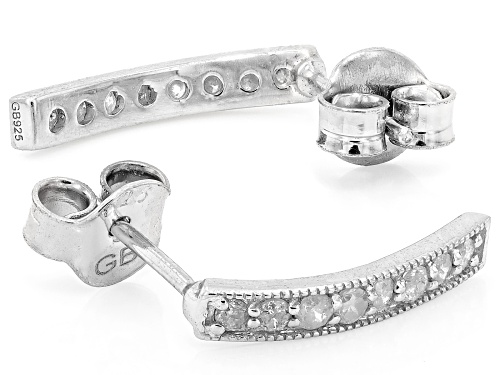 Pre-Owned 0.35ctw Round White Diamond Platinum Over Sterling Silver Drop Earrings
