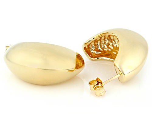 Pre-Owned 18k Yellow Gold Over Bronze Graduated Half-Hoop Earrings