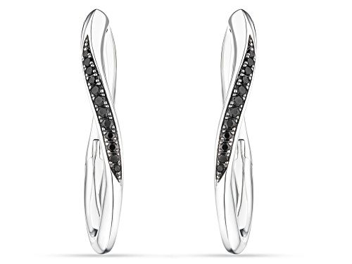 Pre-Owned Judith Ripka Couture Nova Black Spinel Rhodium Over Sterling Silver Earrings