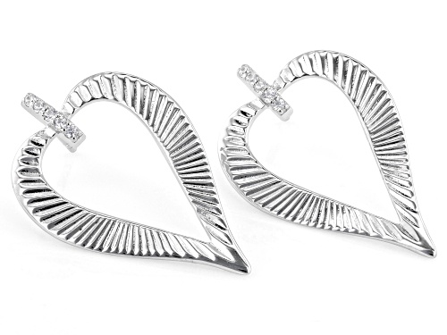 Pre-Owned Bella Luce® 0.20ctw White Diamond Simulant Rhodium Over Sterling Silver Earrings