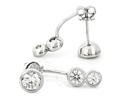 Pre-Owned MOISSANITE FIRE® 1.78CTW DEW ROUND BRILLIANT PLATINEVE® EARRINGS