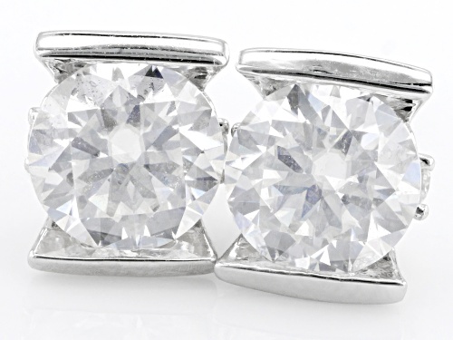 Pre-Owned MOISSANITE FIRE® 1.88CTW DEW ROUND BRILLIANT PLATINEVE® STUD EARRINGS