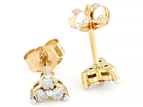 Pre-Owned 0.10ctw Round White Diamond 14k Yellow Gold Stud Earrings