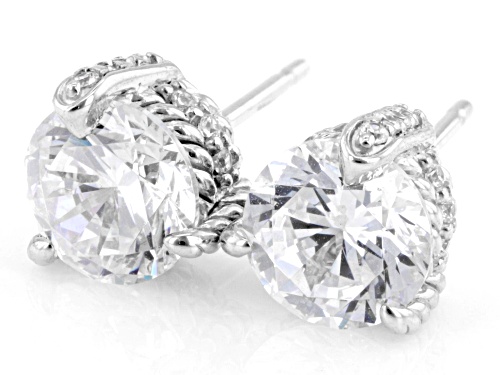 Pre-Owned Judith Ripka 3.40ctw Bella Luce® Diamond Simulant Rhodium Over Sterling Silver Haute Stud