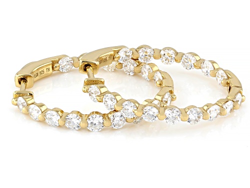 Pre-Owned Prazana® Lab-Grown Diamonds 3.00ctw Round Diamond 14K Gold Over Silver Inside-Out Hoops, F