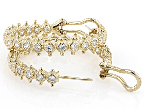 Pre-Owned Judith Ripka 2.23ctw White Bella Luce® 14k Gold Clad Haute Earrings