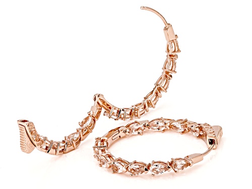 Pre-Owned 2.84ctw Peach Morganite 18k Rose Gold Over Sterling Silver Earrings