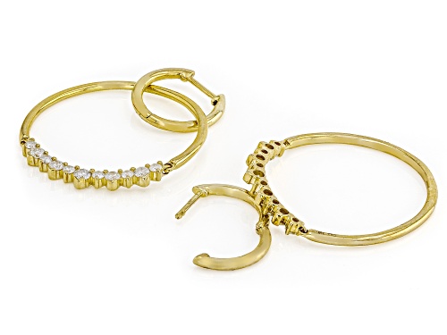 Pre-Owned 0.75ctw Round White Diamond 10k Yellow Gold Dangle Earrings