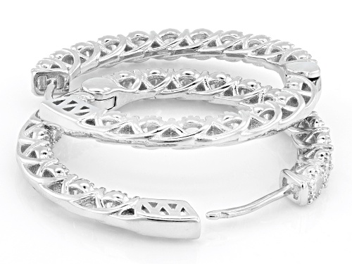 Pre-Owned Bella Luce® 6.48ctw White Diamond Simulant Rhodium Over Brass Inside Out Hoop Earrings
