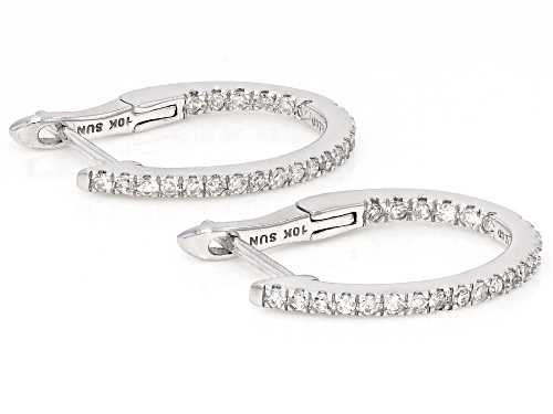 Pre-Owned Prazana® Lab-Grown Diamonds 0.33ctw Round White Diamond 10K White Gold Hoop Earrings, G-H