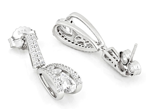 Pre-Owned Bella Luce® 2.93ctw White Diamond Simulant Rhodium Over Sterling Silver Earrings(1.77ctw D