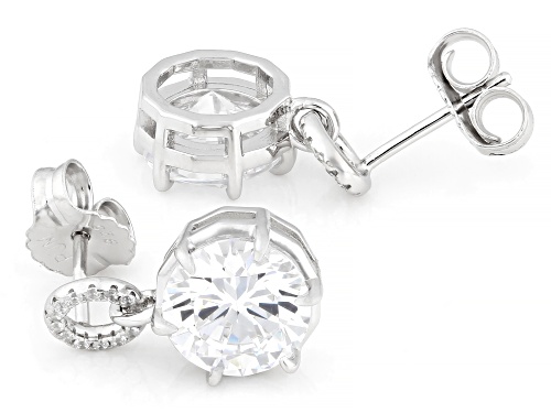Pre-Owned Bella Luce® 9.38ctw White Diamond Simulant Rhodium Over Sterling Silver Earrings