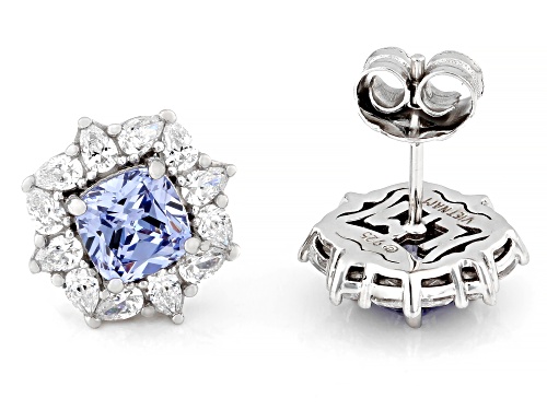 Pre-Owned Lisa Mason For Bella Luce® 7.46ctw Tanzanite And Diamond Simulants Platinum Over Silver Ea