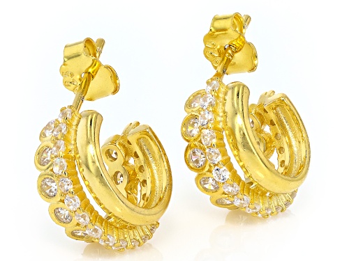 Pre-Owned Bella Luce® 2.07ctw White Diamond Simulant Eterno™ Yellow J-Hoops