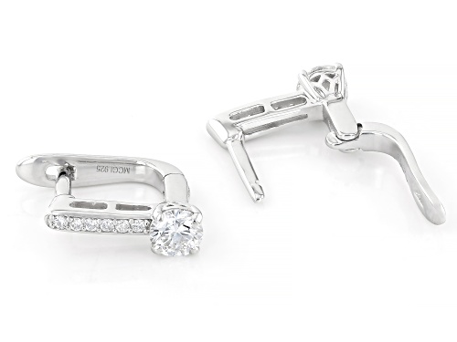Pre-Owned Prazana® Lab-Grown Diamonds 1.00ctw White Diamond Rhodium Over Sterling Silver Earrings, H