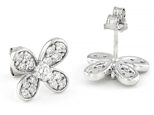 Pre-Owned Prazana® Lab-Grown Diamonds 0.90ctw White Diamond Rhodium Over Silver Earrings, H SI