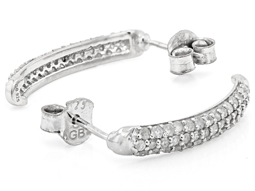 Pre-Owned 1.10ctw Round White Diamond Platinum Over Sterling Silver Drop Earrings