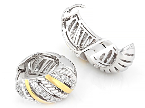 Pre-Owned Prazana® Lab-Grown Diamonds 0.45ctw Diamond 18K Yellow Gold and Rhodium Over Silver Earrin