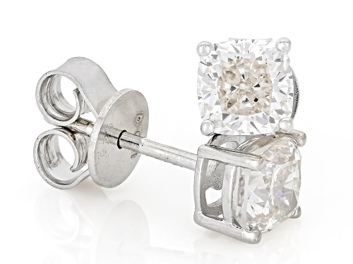 Pre-Owned Prazana® Lab-Grown Diamonds 1.50ctw Diamond Rhodium Over Silver Solitaire Stud Earrings, G
