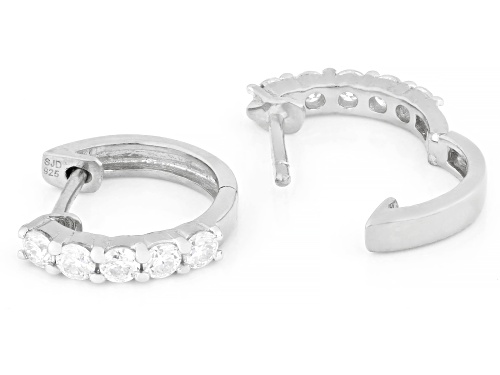 Pre-Owned MOISSANITE FIRE® 0.50CTW DEW ROUND BRILLIANT PLATINEVE® HOOP EARRINGS