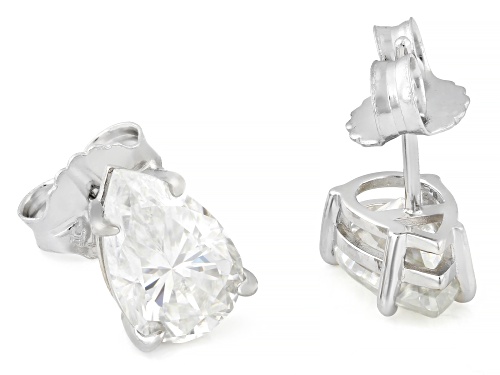 Pre-Owned MOISSANITE FIRE® 7.20CTW DEW PEAR PLATINEVE® STUD EARRINGS