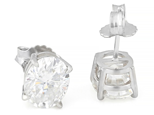 Pre-Owned MOISSANITE FIRE® 6.00CTW DEW OVAL PLATINEVE® STUD EARRINGS