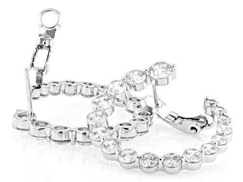 Pre-Owned Bella Luce® 9.98ctw White Diamond Simulant Rhodium Over Sterling Silver Hoops
