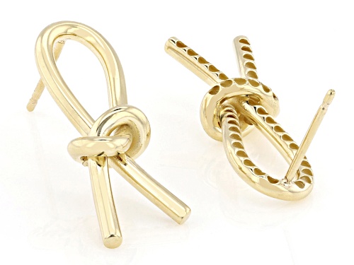 Pre-Owned Splendido Italian Jewelry™ 10k Yellow Gold Elongated Knot Earrings