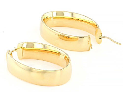 Pre-Owned Moda Al Massimo® 18k Yellow Gold Over Bronze Polished Oval Hoop Earrings