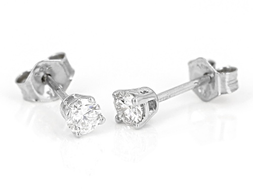 Pre-Owned Prazana® Lab-Grown Diamonds 0.25ctw White Diamond 10k White Gold Solitaire Earrings, F VS