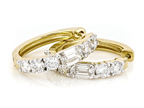 Pre-Owned Prazana® Lab-Grown Diamonds 2.75ctw Diamond 14K Yellow Gold Over Silver Hoop Earrings H SI