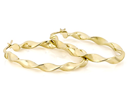 Pre-Owned Moda Al Massimo® 18K Yellow Gold Over Bronze Polished Twisted Oval Hoop Earrings