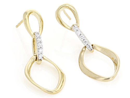 Pre-Owned Prazana® Lab-Grown Diamonds 0.10ctw White Diamond 14K Gold Over Sterling Silver Earrings F