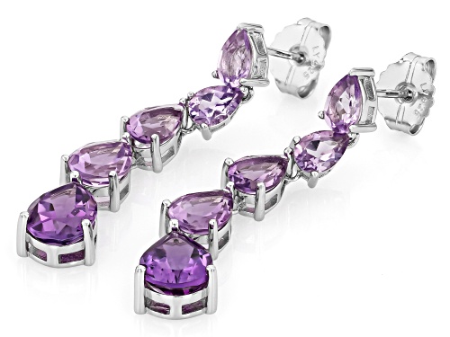 Pre-Owned 6.81ctw Canela Amethyst with Amethyst Rhodium Over Sterling Silver Earrings
