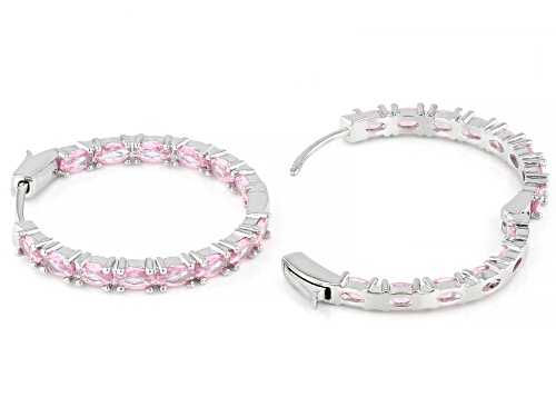 Pre-Owned Bella Luce® Ottone 8.32ctw Pink Diamond Simulant Rhodium Plated Inside-Out Hoop Earrings
