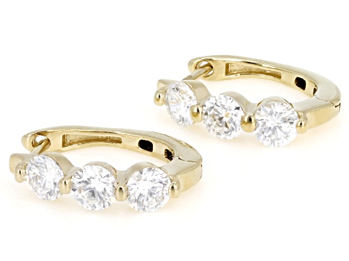 Pre-Owned Prazana®Lab-Grown Diamonds 1.50ctw Round Diamond 14K Gold Over Sterling Silver Huggie Earr