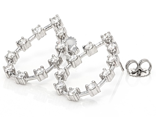 Pre-Owned Prazana® Lab-Grown Diamonds 1.60ctw White Diamond Rhodium Over Sterling Silver Drop Earrin