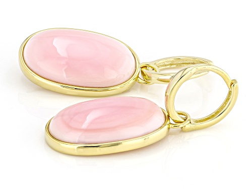 Pre-Owned 20x12mm Pink Conch Shel 18k Yellow Gold Over Sterling Silver Earrings