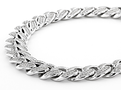 Pre-Owned Bella Luce ® 1.28ctw Rhodium Over Sterling Silver Curb Chain Men's Bracelet - Size 8.5