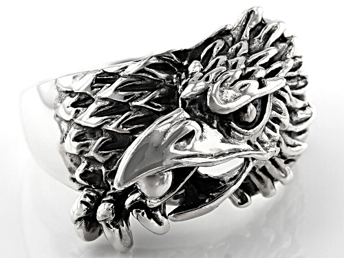 Pre-Owned Southwest Style By JTV™ Rhodium Over Sterling Silver Mens Eagle Ring - Size 11