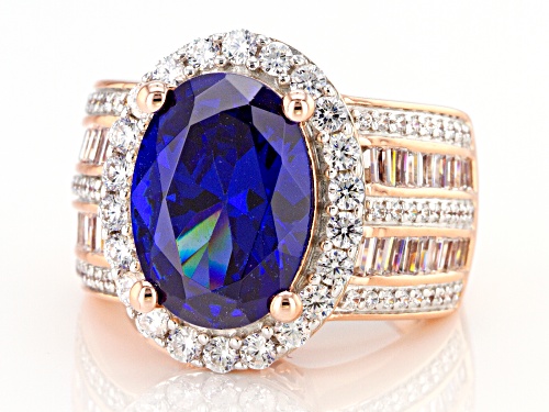 Pre-Owned Bella Luce® Esotica™ 12.25ctw Tanzanite and White Diamond Simulants Eterno™ Rose Ring - Size 6