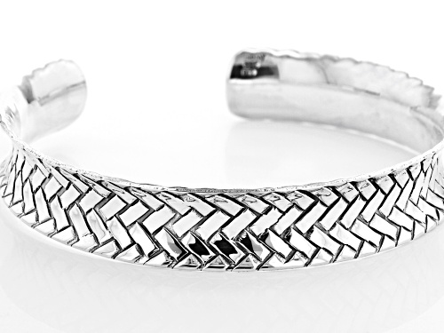 Pre-Owned Sterling Silver Weave Design Cuff Bracelet 7