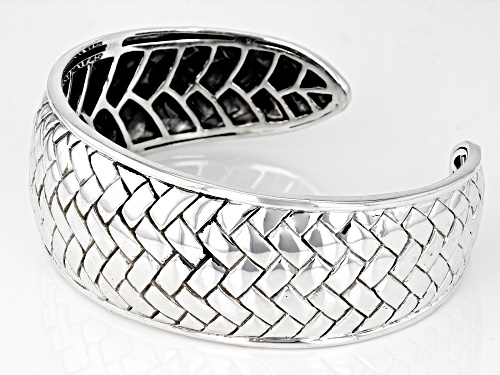 Pre-Owned Southwest Style By JTV™ Sterling Silver Basket Weave Cuff Bracelet - Size 7.5