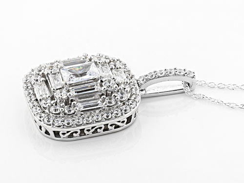 Pre-Owned Charles Winston For Bella Luce ® 5.20ctw Rhodium Over Sterling Silver Pendant With Chain