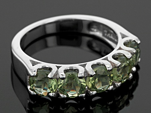 Pre-Owned 2.12ctw Round Green Apatite Sterling Silver 5-Stone Band Ring - Size 11