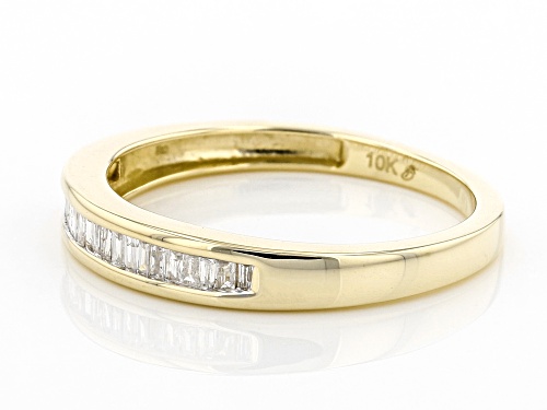 Pre-Owned 0.15ctw Baguette White Diamond 10k Yellow Gold Band Ring - Size 7